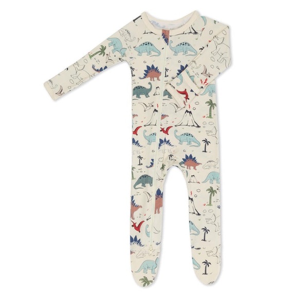 [Bestaroo] Bamboo Super Soft Dino Footie 0-5 months - Picture 1 of 7